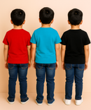 Kids 100% Cotton Fine Tshirt With Printed Multi Colour | Age 1 to 6 Years (Pack of 3 Pieces)