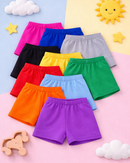 Pure Cotton Plain Shorts for Boys Kid with Elastic Age 1 to 4 Years (Pack of 10)