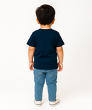 Kids Emboss Tshirt | Dark Blue Color | Fabric Pre Printed Emboss | Dryfit Fabric | Age 0 to 6 Years