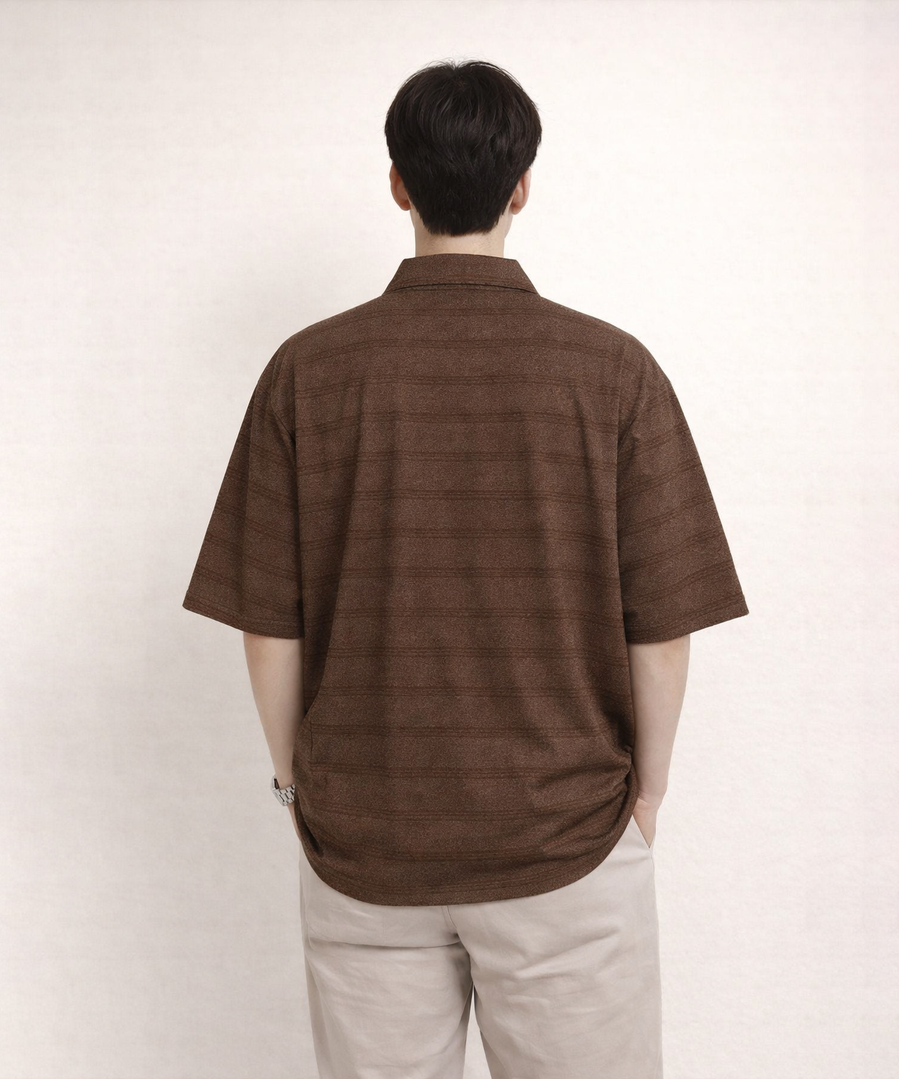 Korean Old Money Trending Oversized T-shirt / Coffee brown Color / Solid Brand