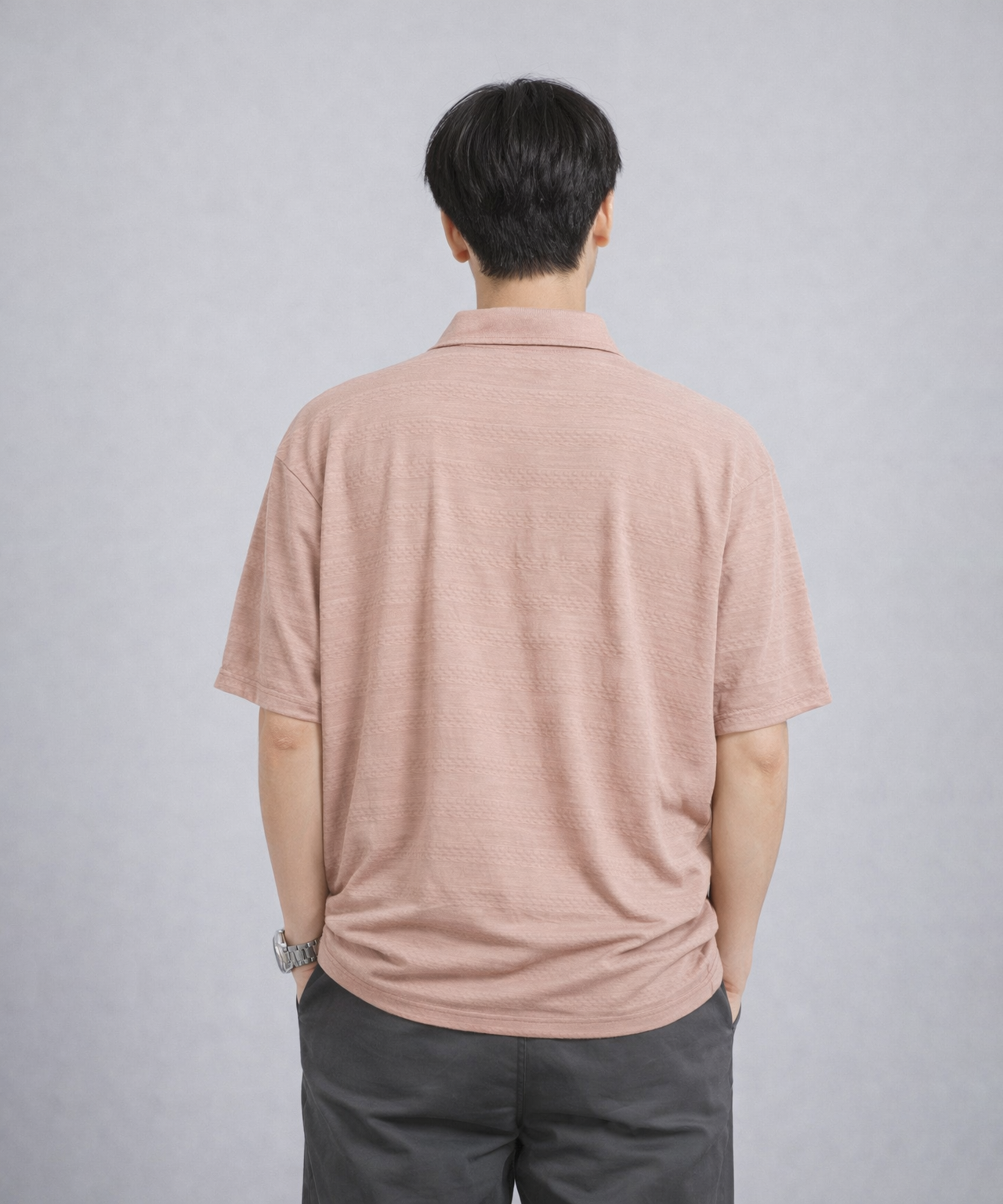 Korean Old Money Trending Oversized T-shirt / Peach Color / Solid Brand
