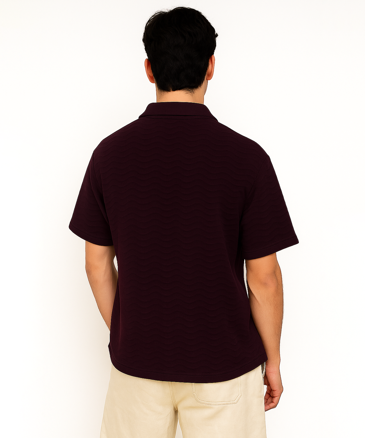 Korean Old Money Trending Oversized Tshirt / Dark Purple Color / Solid Brand