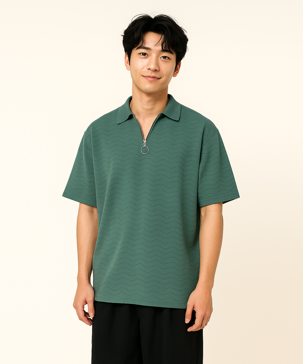 Korean Old Money Trending Oversized Tshirt / Lite Green Color / Solid Brand