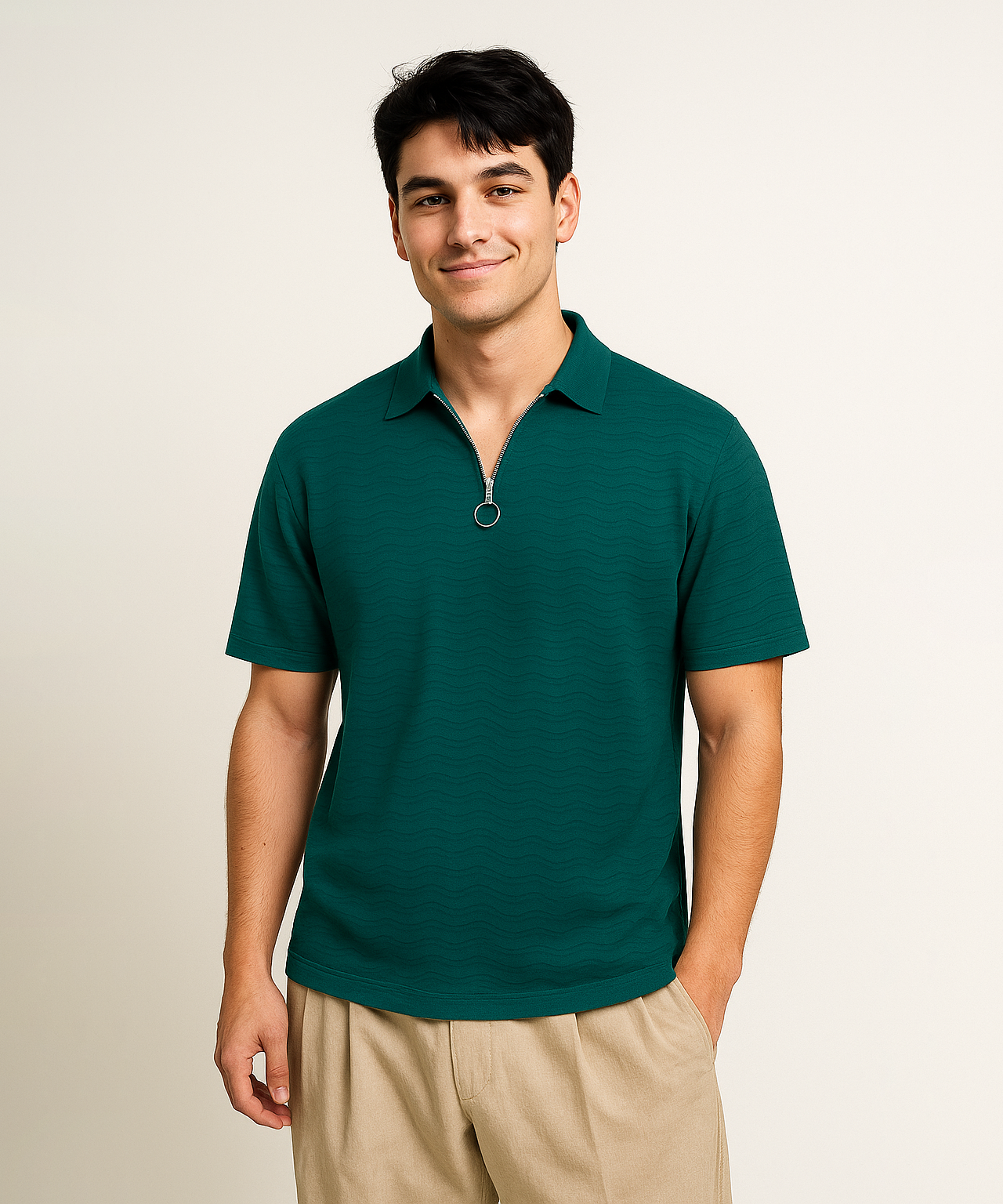 Korean Old Money Trending Oversized Tshirt / Dark Green Color / Solid Brand