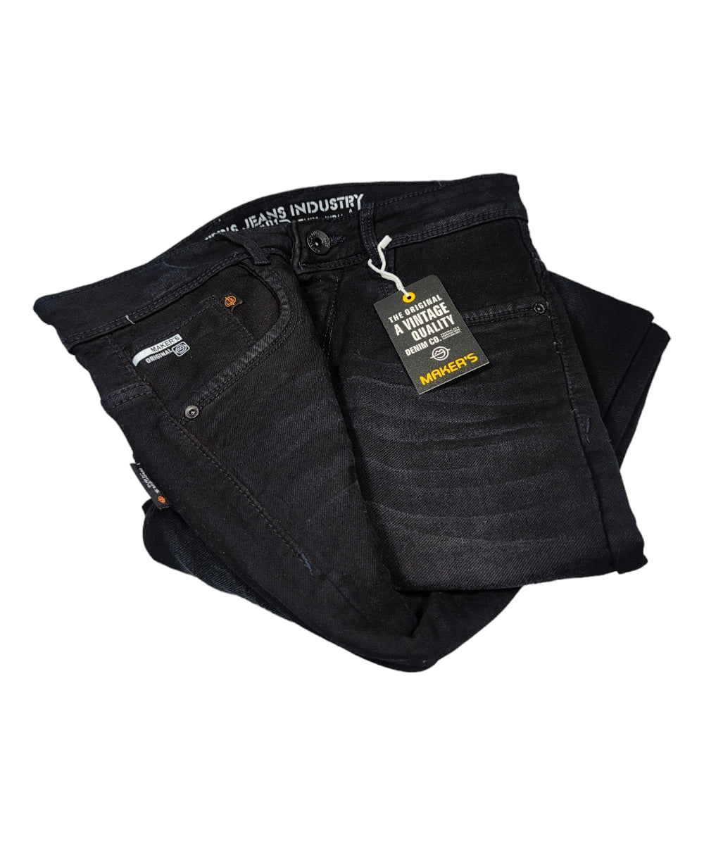 Makers  Men's Black Slim Fit Jeans