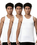 Men's Cotton White Vest Sleeveless Banian ( Pack Of 3 )