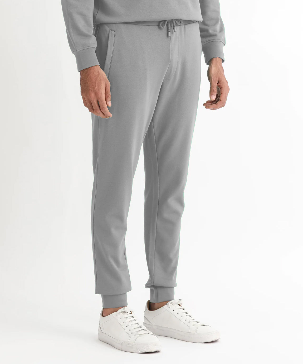 Mens Premium 100% Cotton Loopknit Track Pant With Bottom Cuff