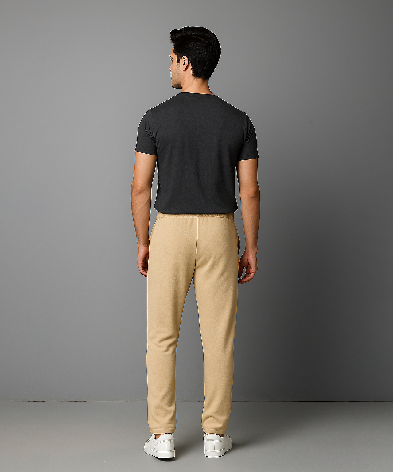 Rolls Run Branded Mens Cotton Track Pant | Beige Color | 100% Pure Cotton Loopknit Fabric | Sizes M to 2XL