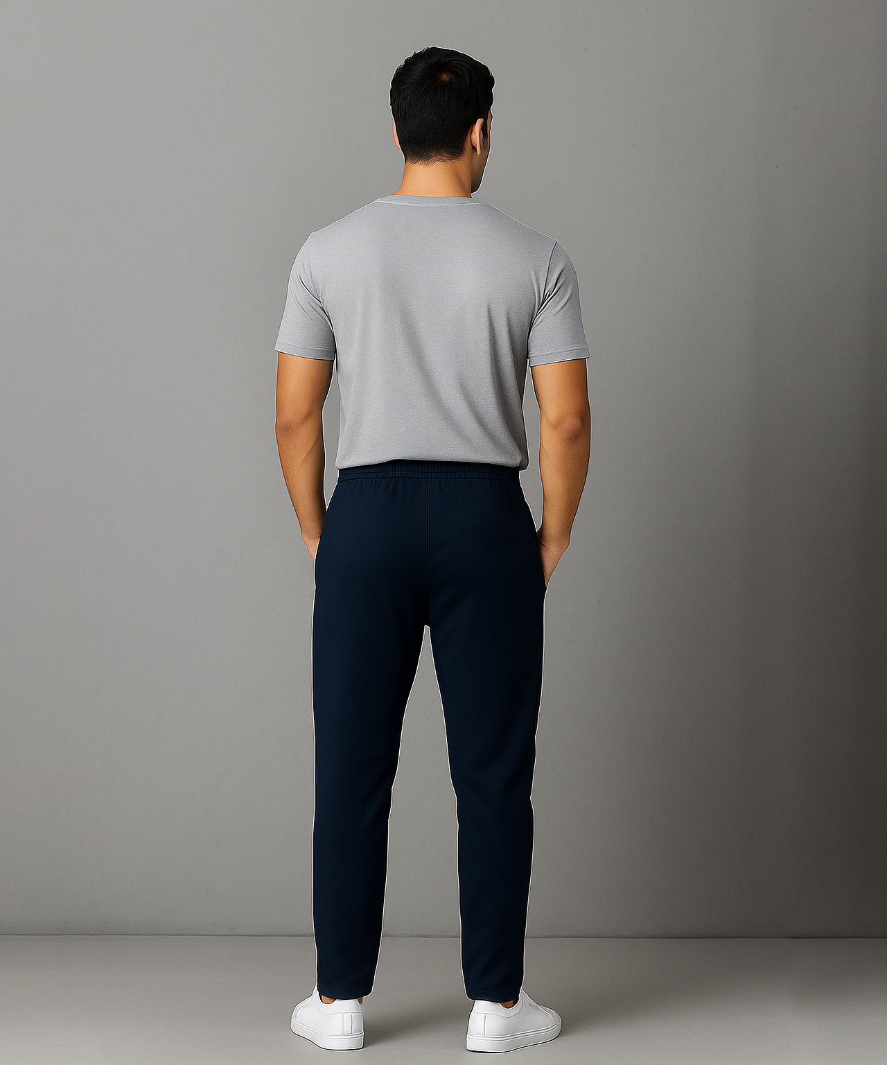 Rolls Run Branded Mens Cotton Track Pant | Navy Blue Color | 100% Pure Cotton Loopknit Fabric | Sizes M to 2XL