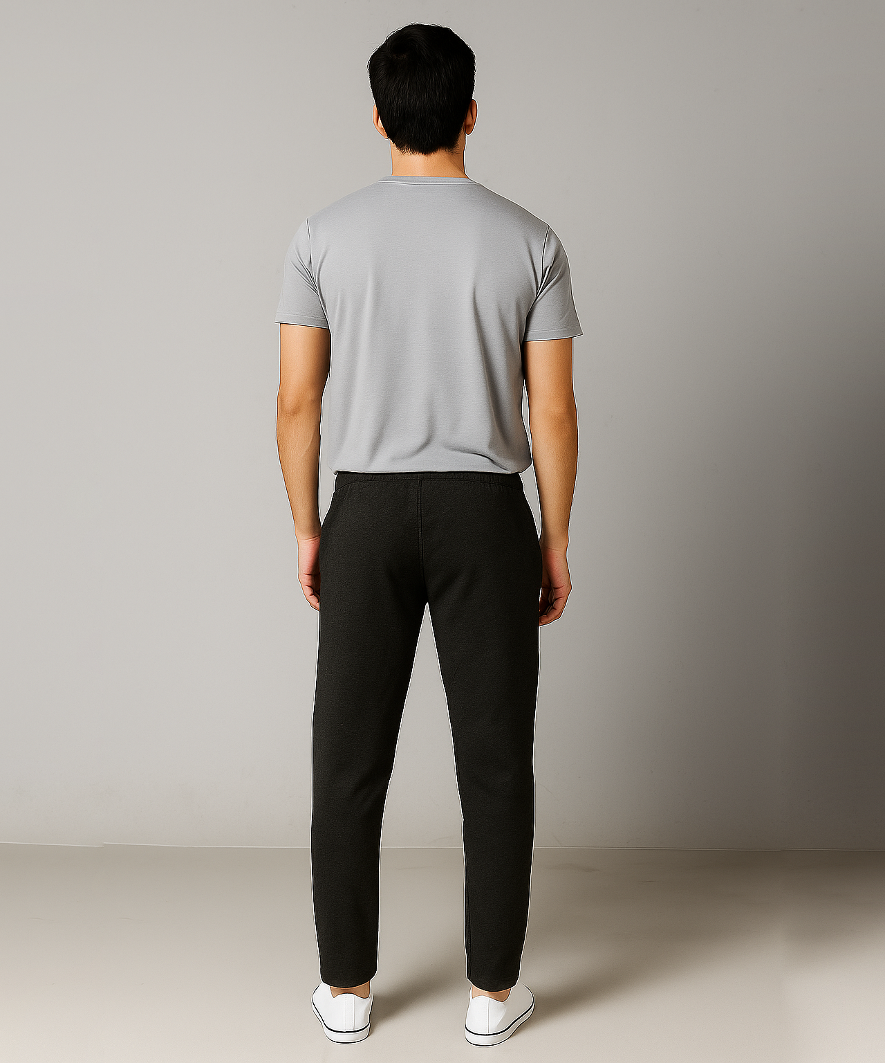 Rolls Run Branded Mens Cotton Track Pant | Black Melange Color | 100% Pure Cotton Loopknit Fabric | Sizes M to 2XL