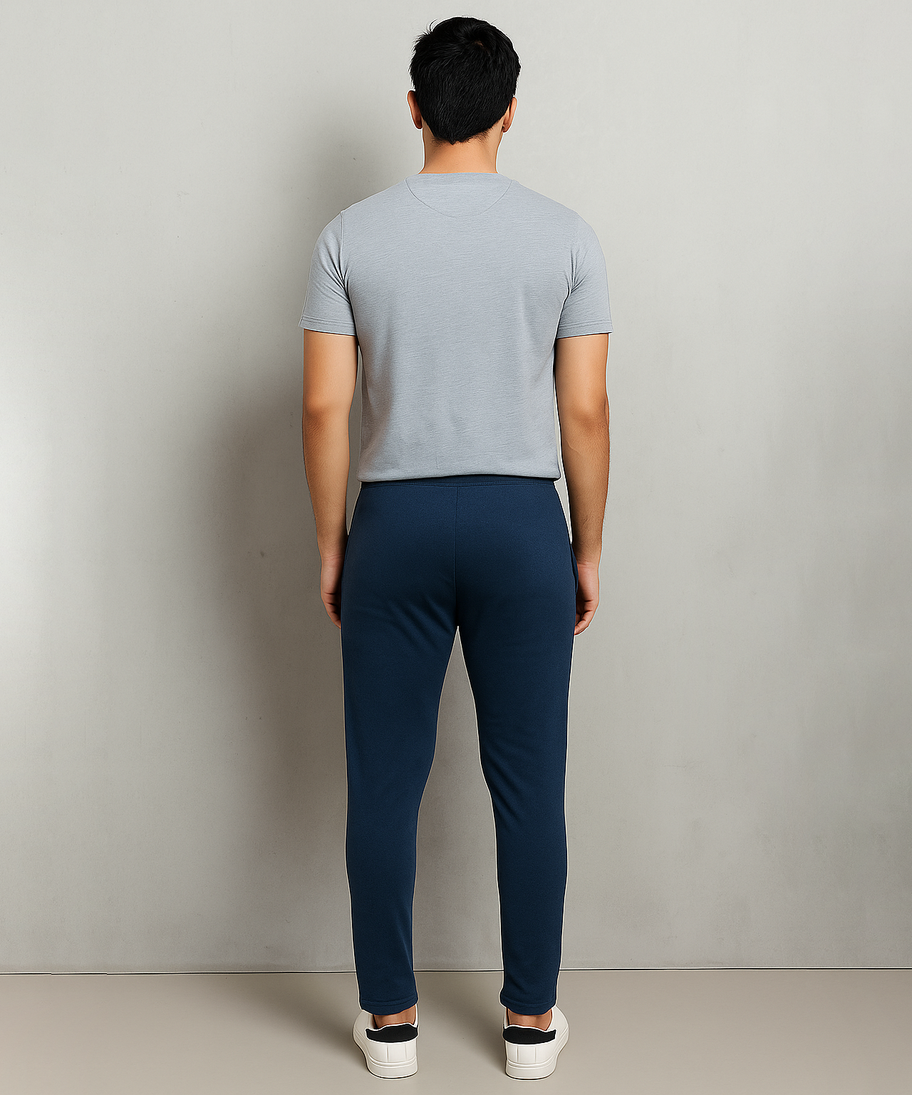 Rolls Run Branded Mens Cotton Track Pant | Lite Navy Blue Color | 100% Pure Cotton Loopknit Fabric | Sizes M to 2XL