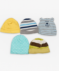 New Born Baby Soft Cotton Cap For Unisex 0-2 Years Pack Of 5 Pcs