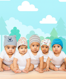 New Born Baby Soft Cotton Cap For Unisex 0-2 Years Pack Of 5 Pcs