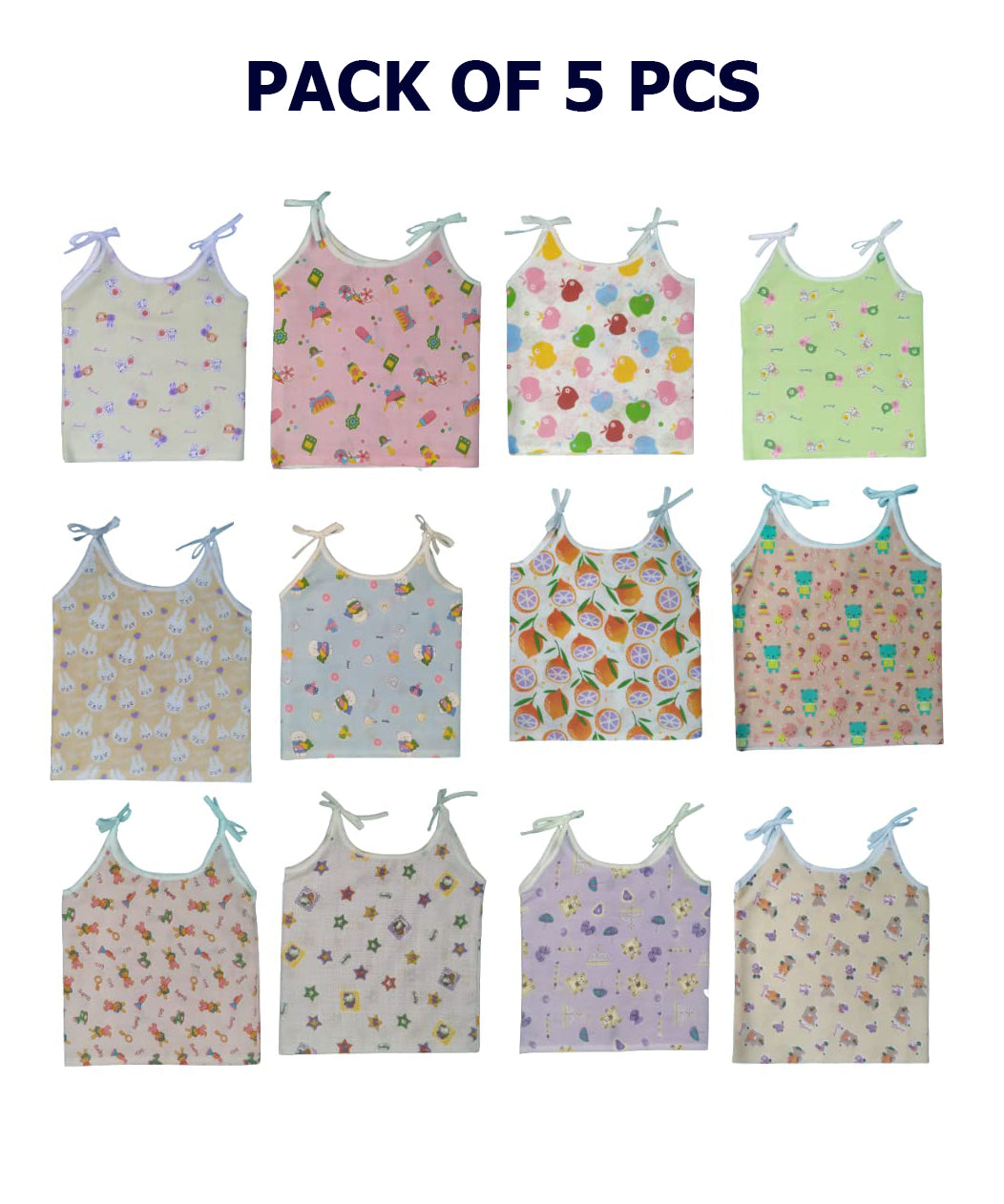 New Born Baby Top Knot Type Dress / New Born Gift (Pack of 5)