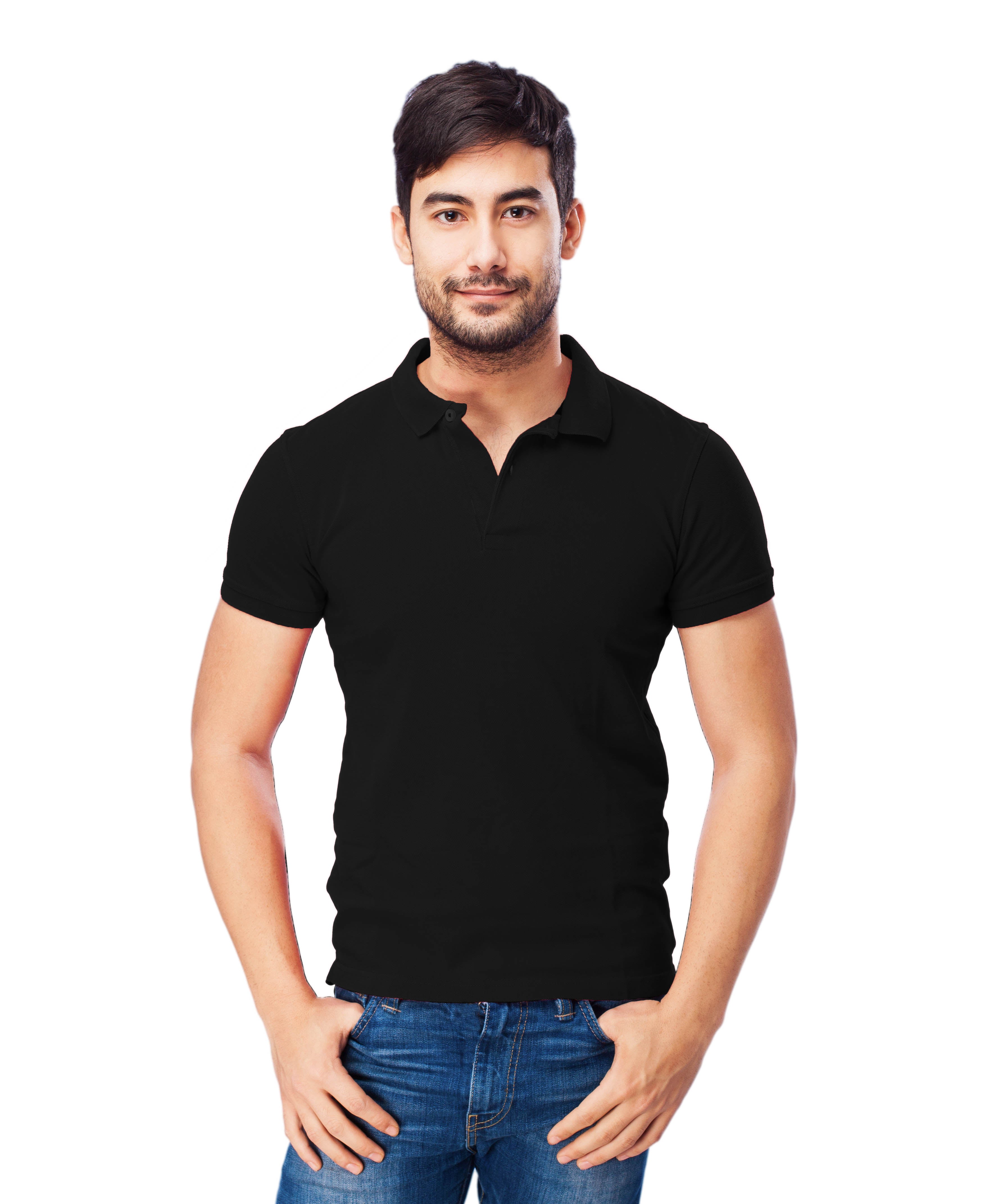 Premium Cotton Black Color Plain Polo Collar Tshirt