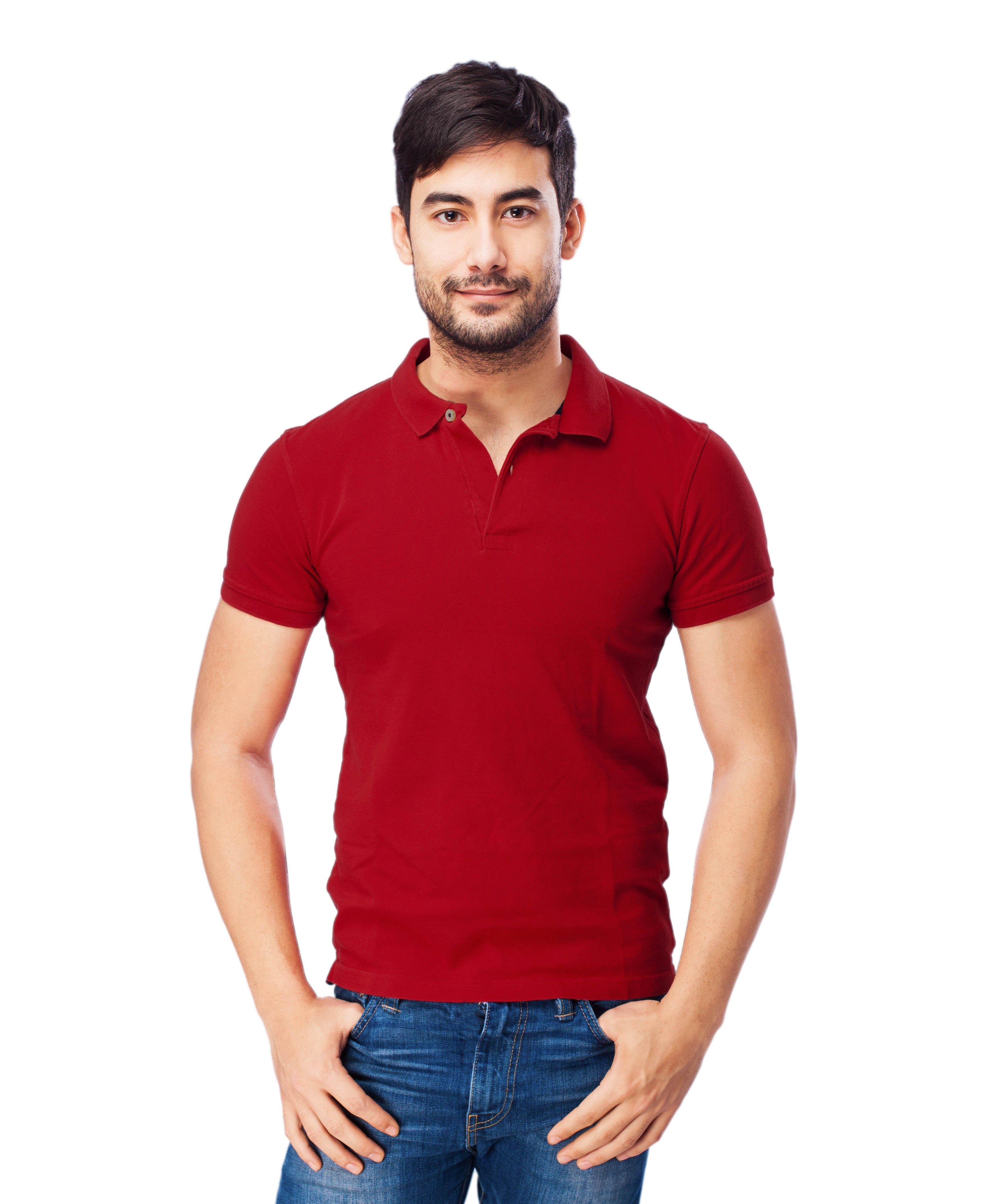 Premium Cotton Maroon Color Plain Polo Collar Tshirt