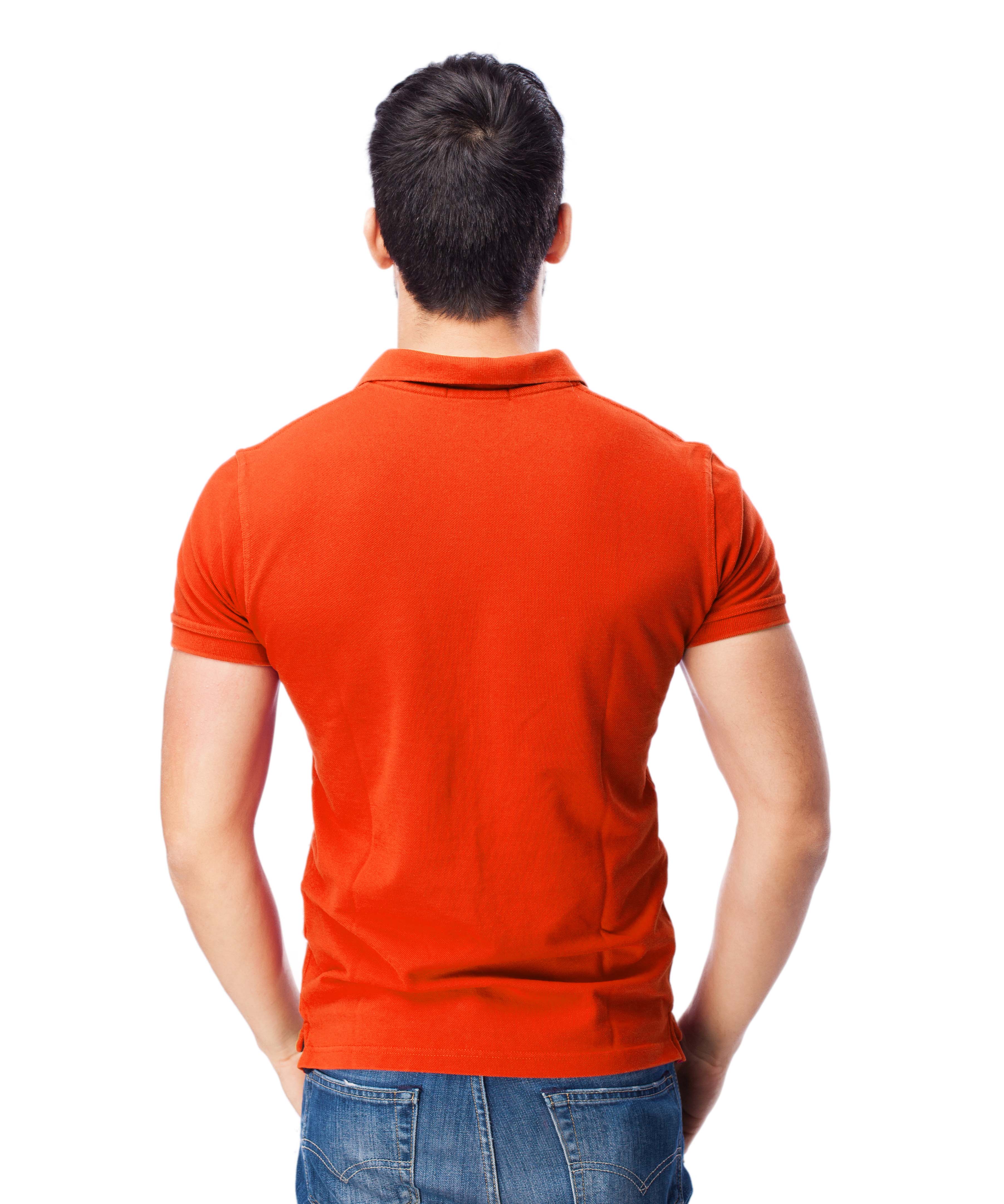 Premium Cotton Orange Plain Polo Collar Tshirt