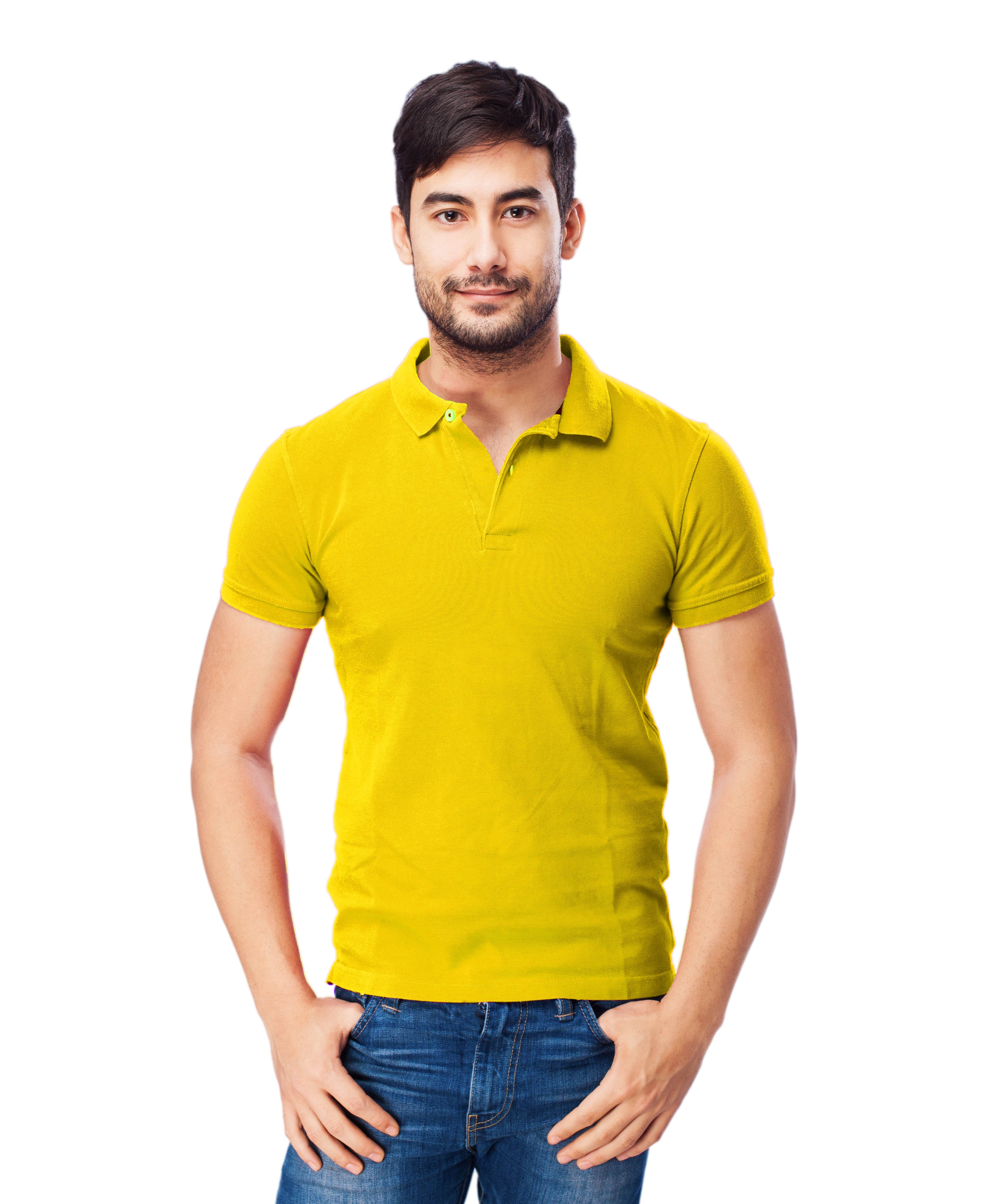 Premium Cotton Yellow Color Plain Polo Collar Tshirt