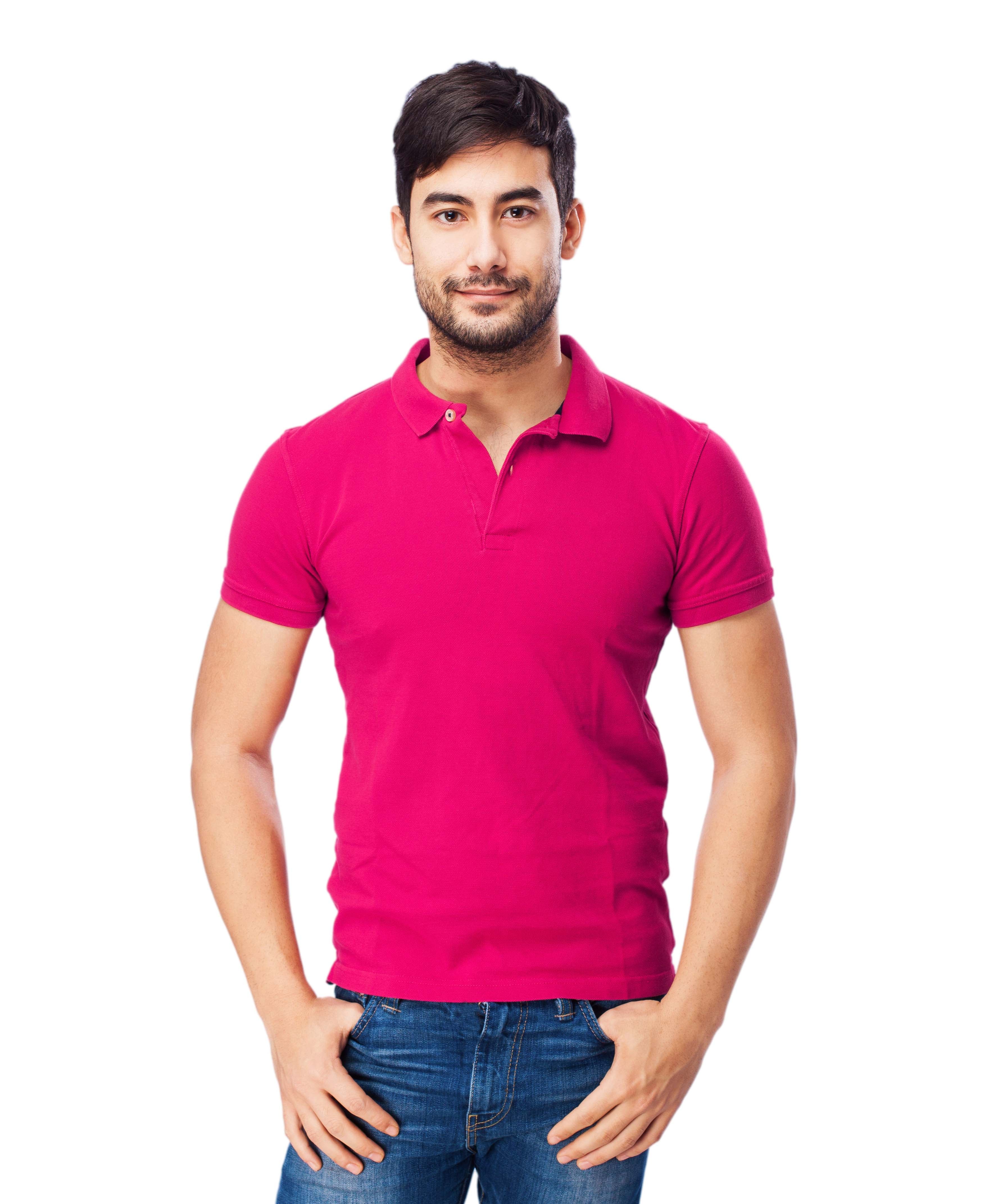 Premium Cotton Pink Color Plain Polo Collar Tshirt