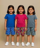 Pure Cotton Printed Shorts for Girls Kid with Elastic Age 2 To 3 Years (Pack of 3)