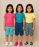 Pure Cotton Printed Shorts for Girls Kid with Elastic Age 2 To 3 Years (Pack of 3)