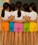 Pure Cotton Plain Shorts for Girls Kid with Elastic Age 1 to 2 (Pack of 10)