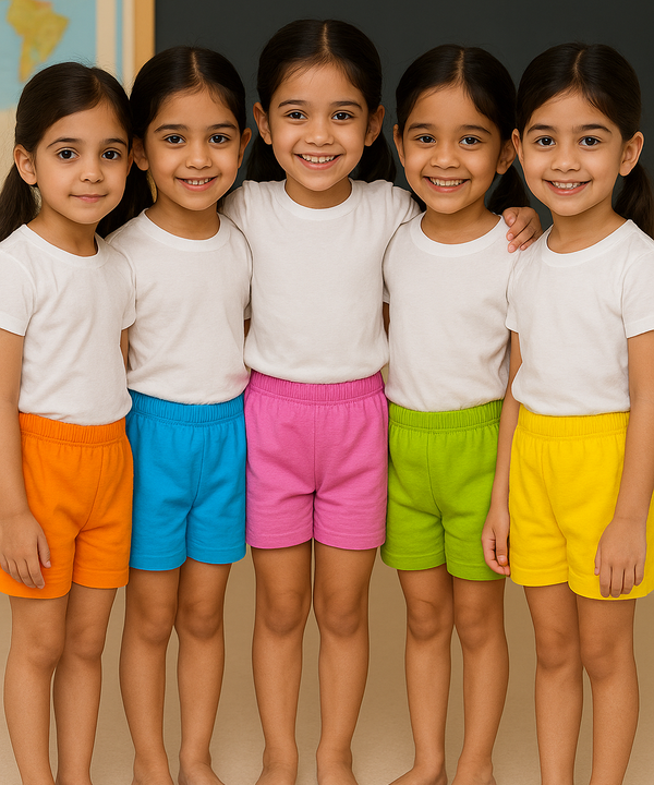 Pure Cotton Plain Shorts for Girls Kid with Elastic Age 1 To 4 Years (Pack of 10)