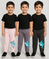Pure Cotton Plain Trackpant for Casual Night wear for Kids Boys Age 5 To 6 Years M Size (Pack of 3)