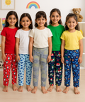 Pure Cotton Girls Printed Trackpant for Casual Night wear for Kids Girls Age 3 To 4 Years XL Size (Pack of 5)