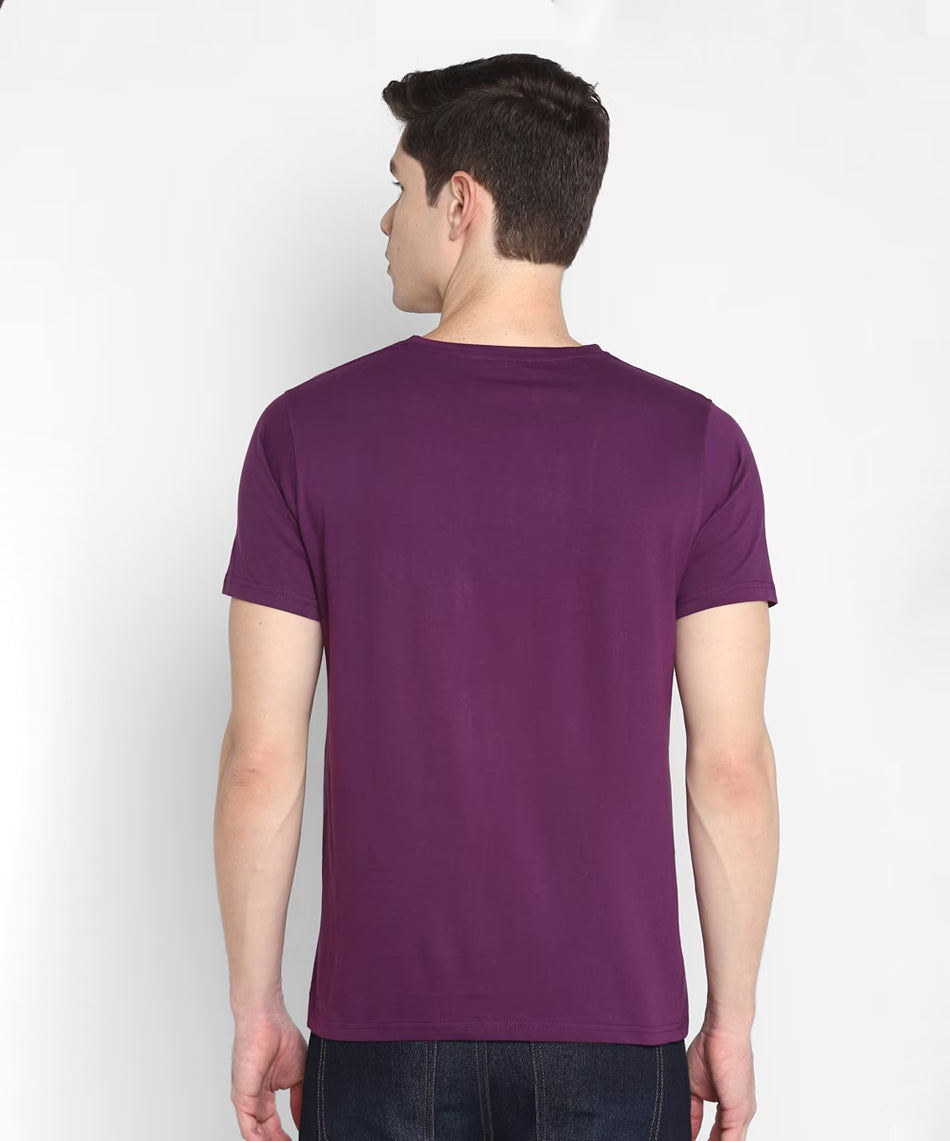 Premium Cotton Purple Plain Round Neck Tshirt