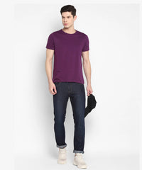 Premium Cotton Purple Plain Round Neck Tshirt