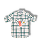 QT Boy Green Checked Boys Full Sleeve Shirt / Boys Checked Shirt with Double Pocket