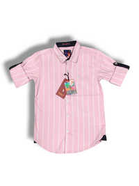 R20 Pink Checked Boys Full Sleeve Shirt / Boys Checked Shirt without Pocket