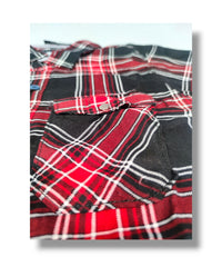 R20 Red/Black Checked Boys Full Sleeve Shirt / Boys Checked Shirt without Double Pocket