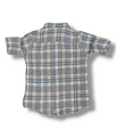 R20 Tortilla/Gray Checked Boys Full Sleeve Shirt / Boys Shirt with Pocket
