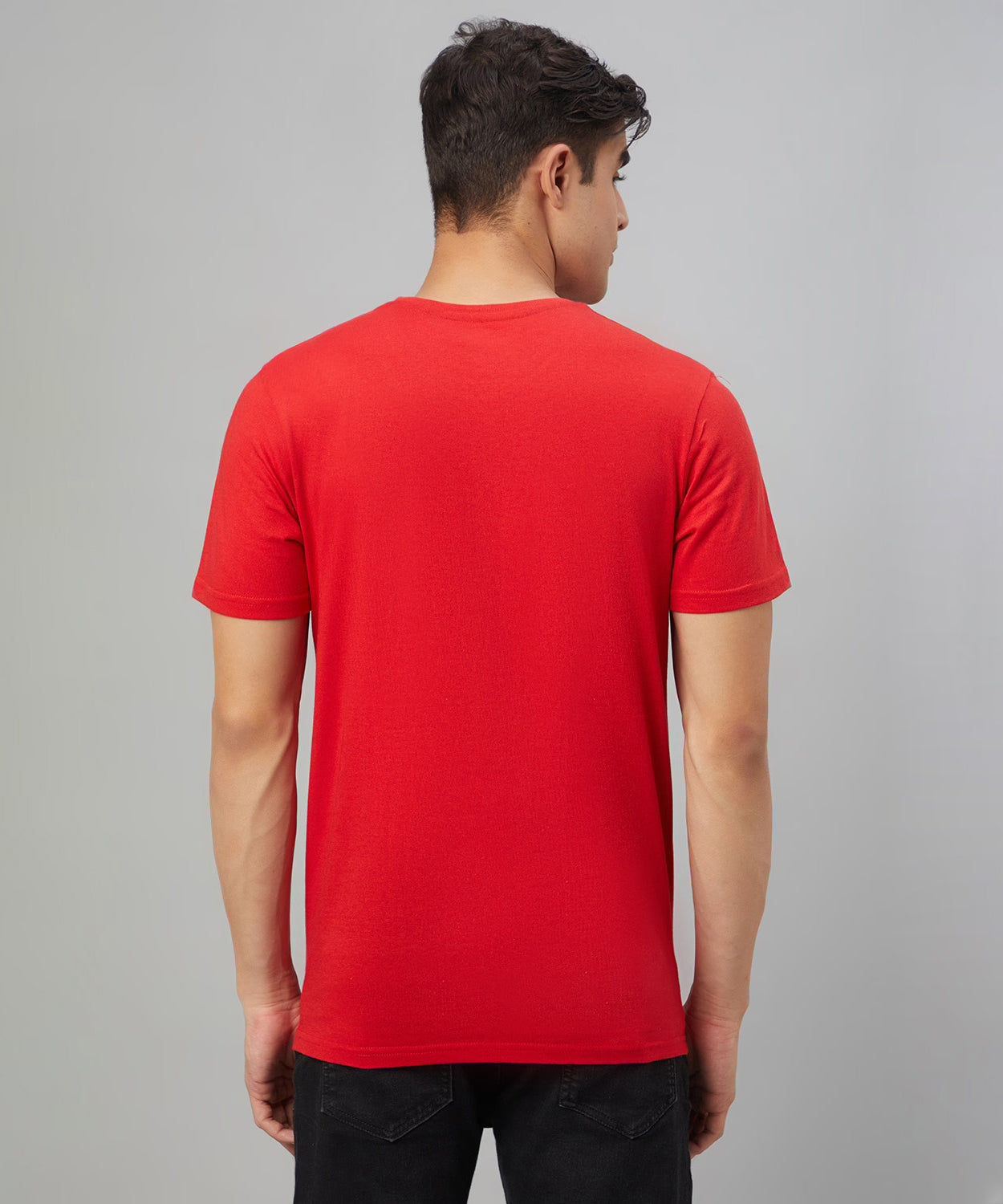 Premium Cotton Red Plain Round Neck Tshirt