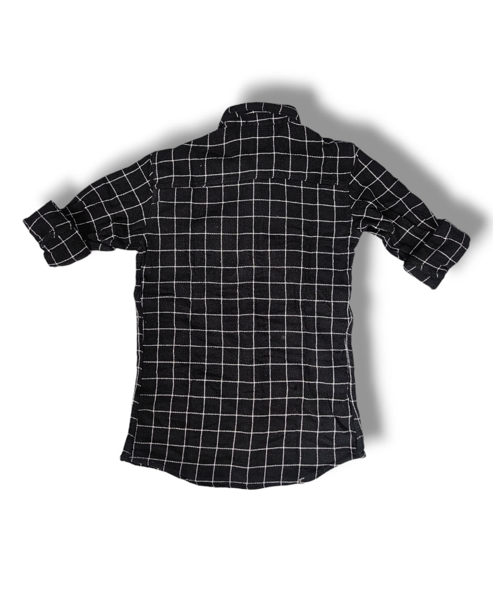 Reserve Racing Black/White Stripes Mens Full Sleeve Shirt / Mens Full Hand Shirt Single Pocket