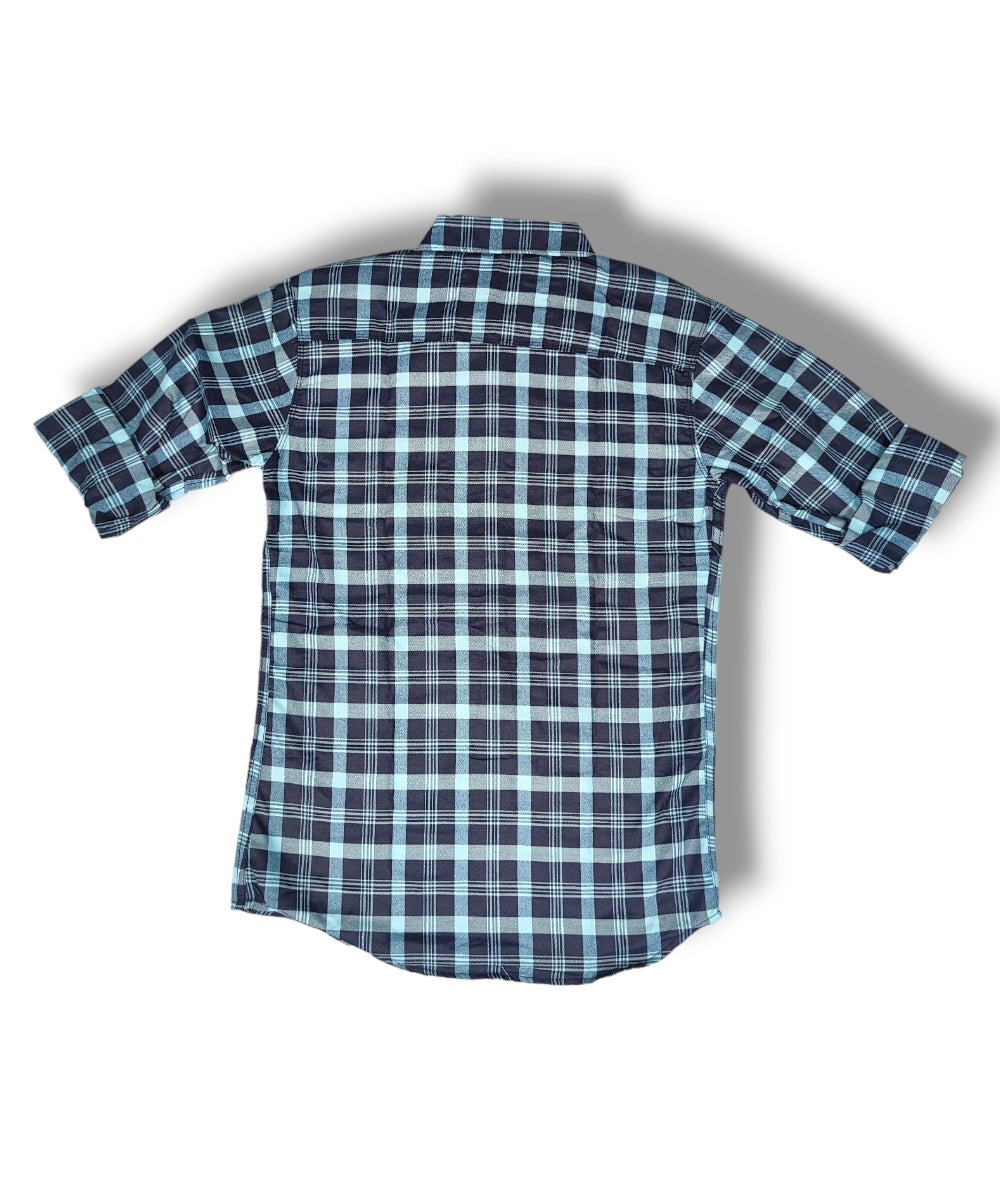 Reserve Racing Blue Checked Mens Full Sleeve Shirt / Mens Full Hand Shirt Single Pocket