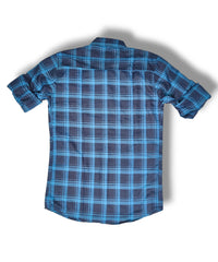 Reserve Racing Blue/Navy Checked Mens Full Sleeve Shirt / Mens Full Hand Shirt Single Pocket