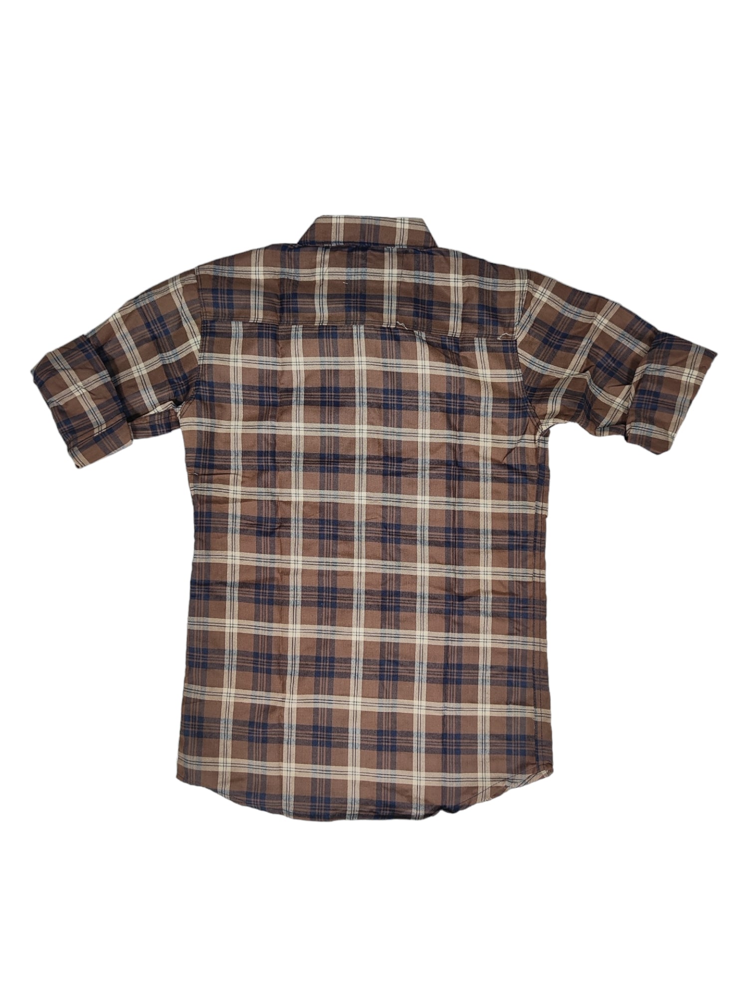 Reserve Racing Brown Checked Mens Full Sleeve Shirt / Mens Full Hand Shirt Single Pocket