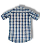 Reserve Racing Gray/Navy Checked Mens Full Sleeve Shirt / Mens Full Hand Shirt Double Pocket