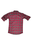 Reserve Racing Maroon Checked Mens Full Sleeve Shirt / Mens Full Hand Shirt Single Pocket