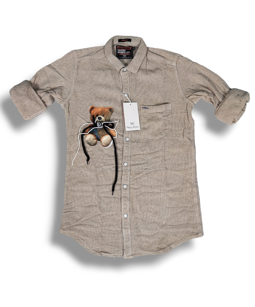 Reserve Racing Tortilla Checked Mens Full Sleeve Shirt / Mens Full Hand Shirt Single Pocket
