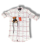 Reserve Racing White/Pink Checked Mens Full Sleeve Shirt / Mens Full Hand Shirt Single Pocket