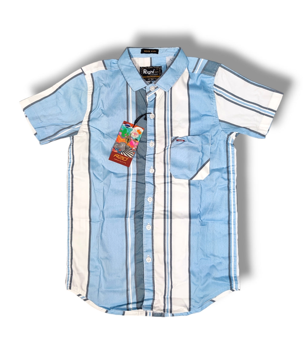 Right Colours Blue Checked Boys Half Sleeve Shirt / Boys Shirt with Pocket