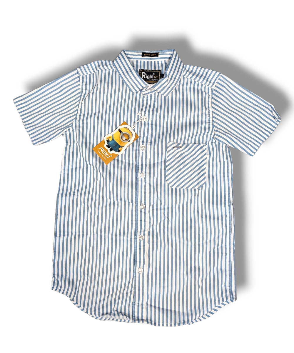 Right Colours Blue Stripes Boys Half Sleeve Shirt / Boys Shirt with Pocket