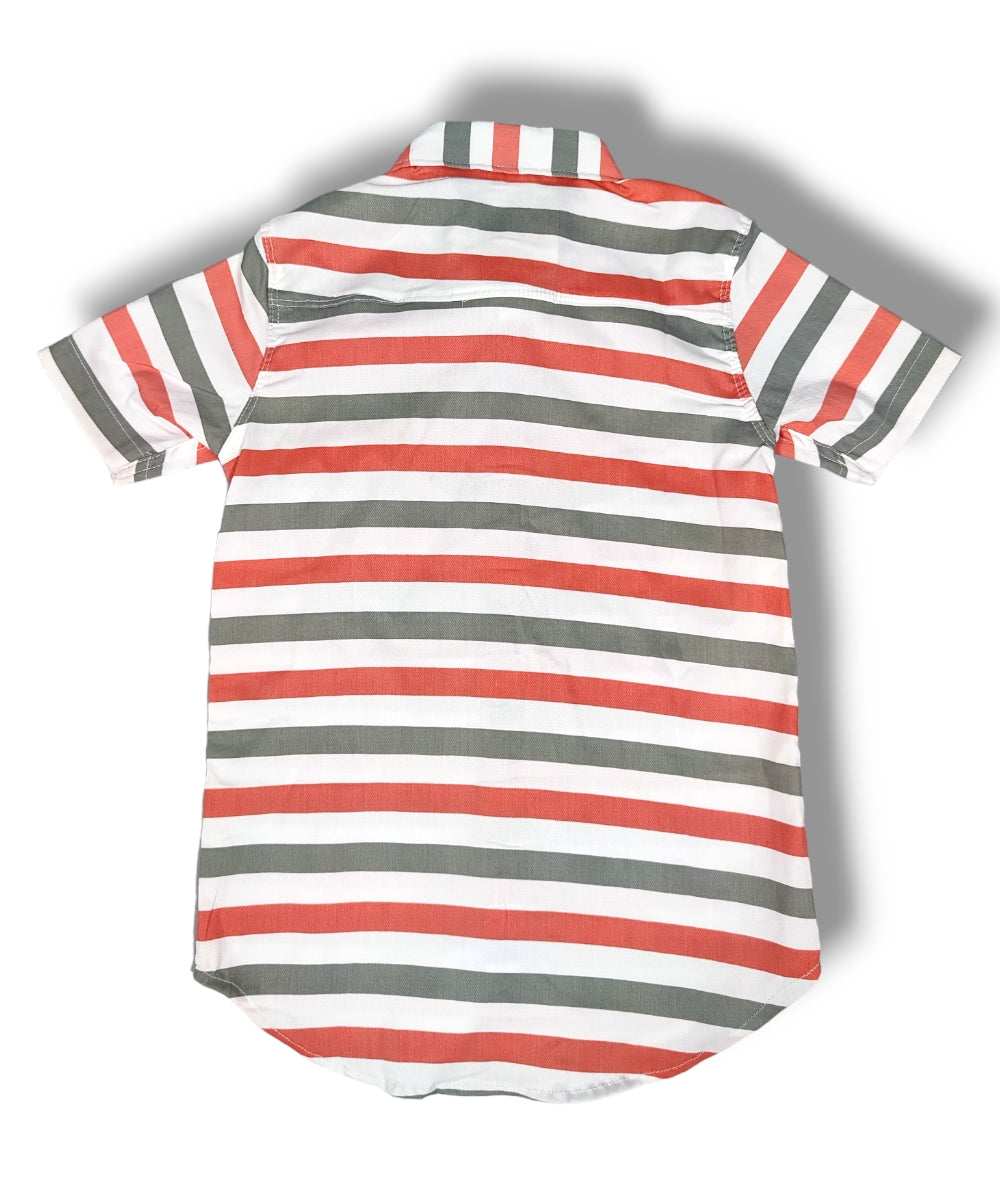 Right Colours Coral Stripes Boys Half Sleeve Shirt / Boys Shirt with Pocket
