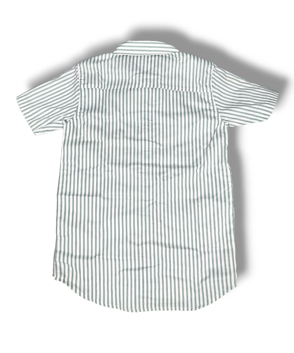 Right Colours Green Stripes Boys Half Sleeve Shirt / Boys Shirt with Pocket