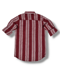 Right Colours Maroon And White Strips Boys Full Sleeve Shirt / Boys Shirt with Pocket