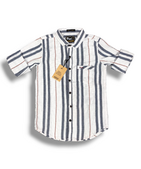 Right Colours Navy White Strips Boys Full Sleeve Shirt / Boys Shirt with Pocket